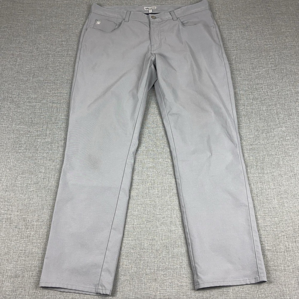 Peter Millar eb66 Performance Pants Mens 35x30 Gray 5 Pocket Golf Stretch Crown